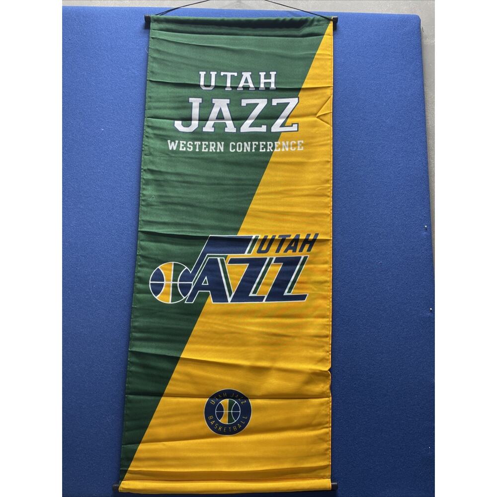 NBA Utah Jazz Game Banner Western Conference Man Cave Basketball Decor NOS‎